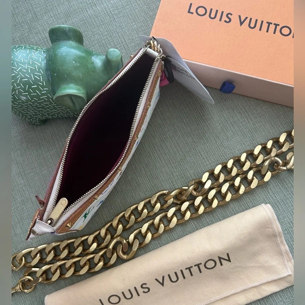 Louis Vuitton White Luxury Takashi Murakami Pochette - Picture 10 of 11